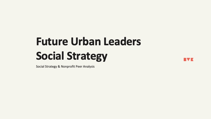 Future Urban Leaders Social Strategy title slide