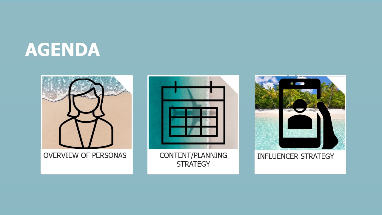 Agenda: Personas, Content/Planning, Influencer Strategy
