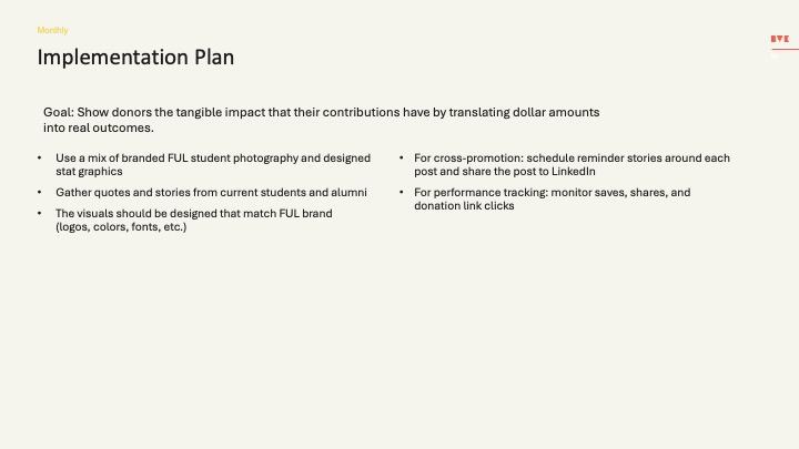 Overall posting ideas slide with sample student and results posts