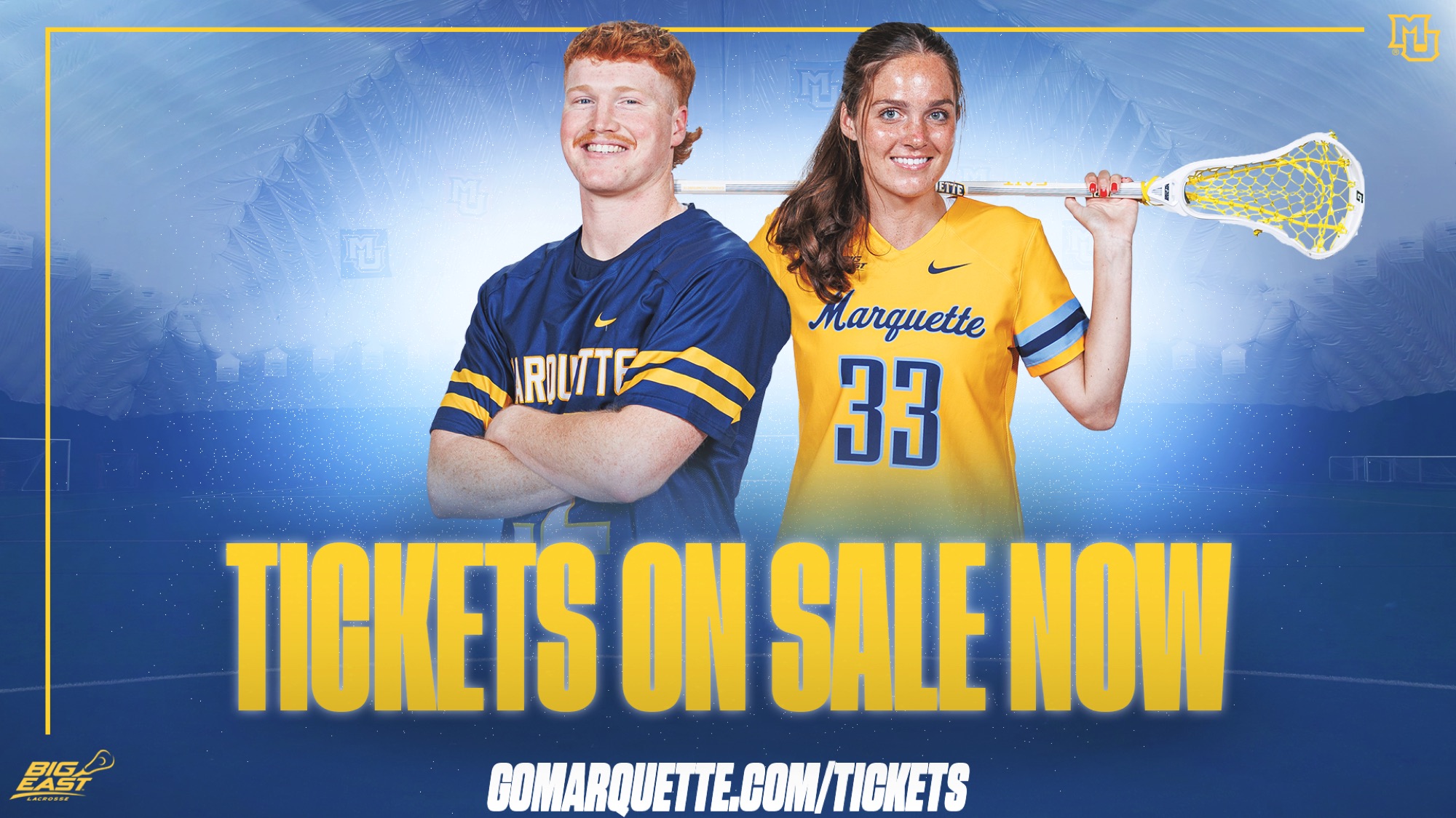 Marquette athletes, 'TICKETS ON SALE NOW' go to gomarquette.com/tickets