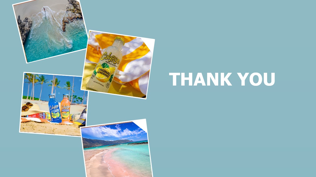 THANK YOU. Tropical beach and drink collage.