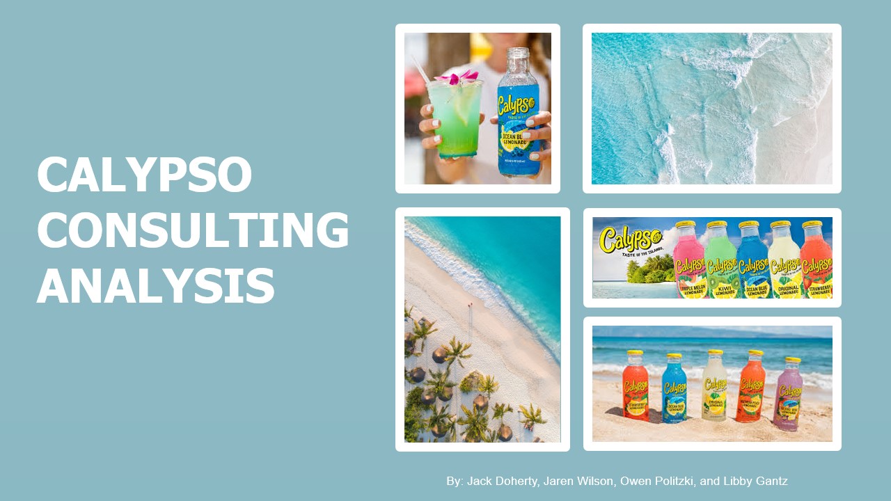 CALYPSO CONSULTING ANALYSIS with Calypso drinks and beach scenes