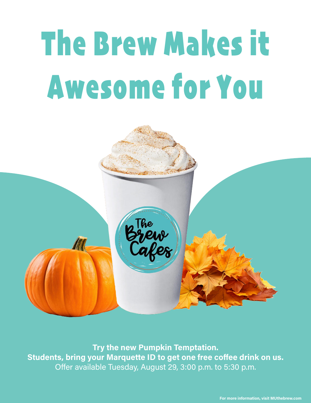 The Brew Cafes Pumpkin Temptation seasonal campaign page