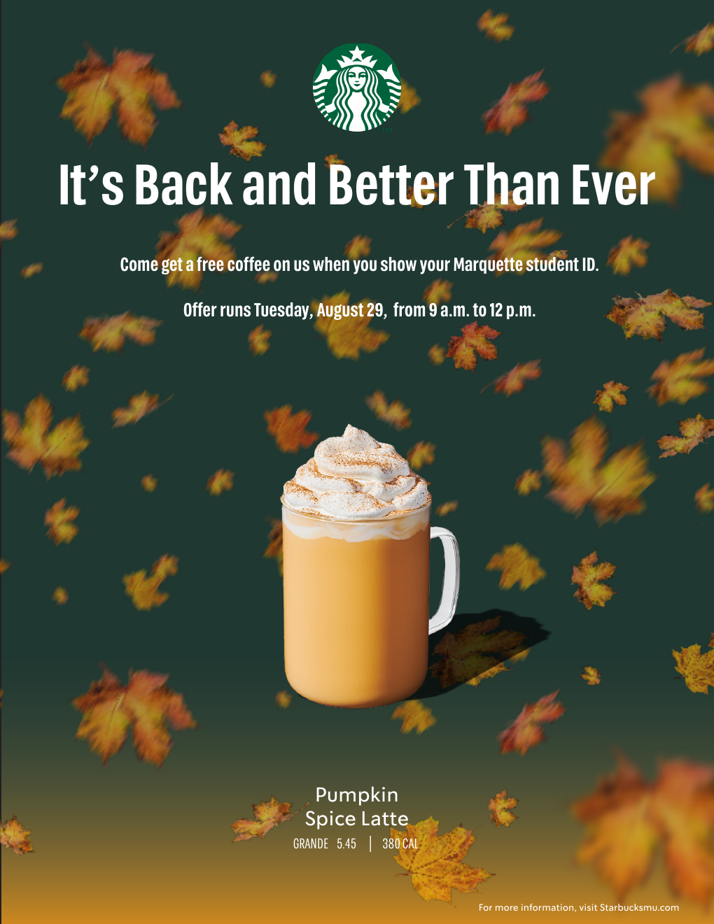 Starbucks Pumpkin Spice Latte seasonal campaign page
