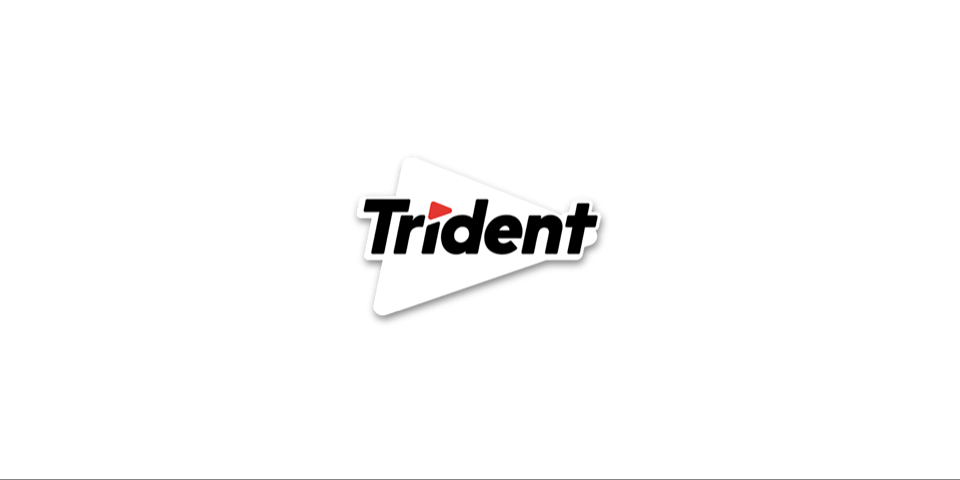 Trident logo with play icon